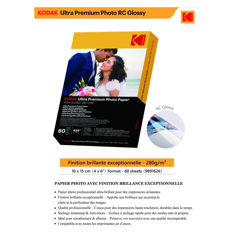 Kodak Ultra Premium Photo Paper 280g High Gloss 10 x 15 cm 60 Sheets