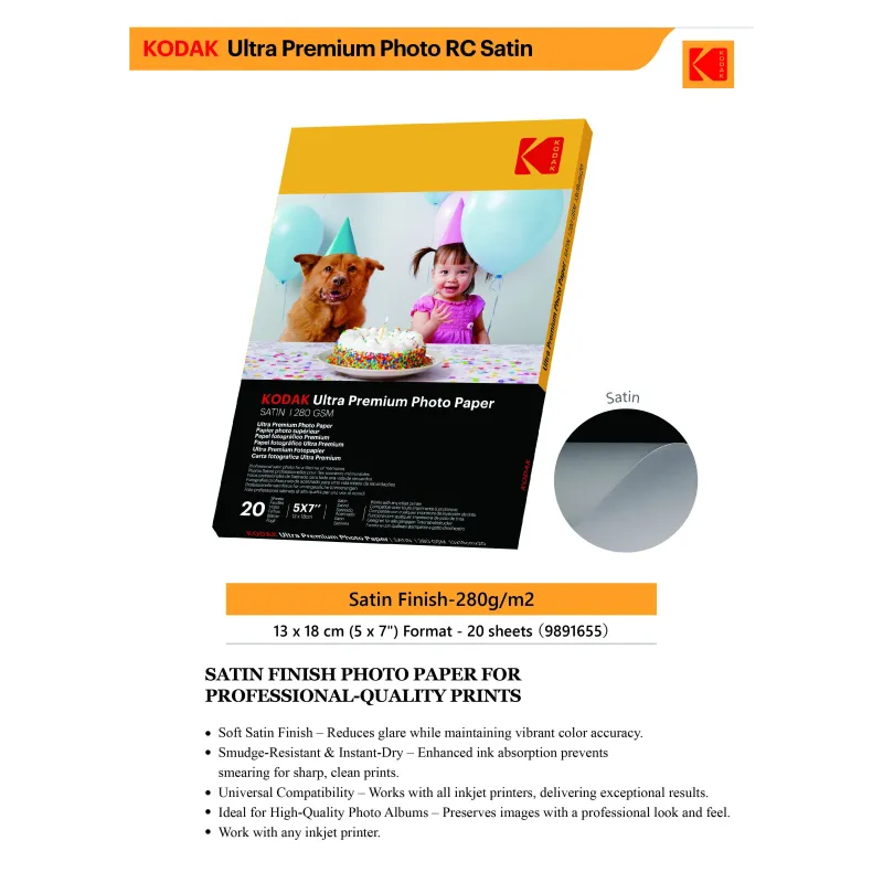 Kodak Ultra Premium Photo Paper 280g Satin 13 x 18 cm 20 Sheets