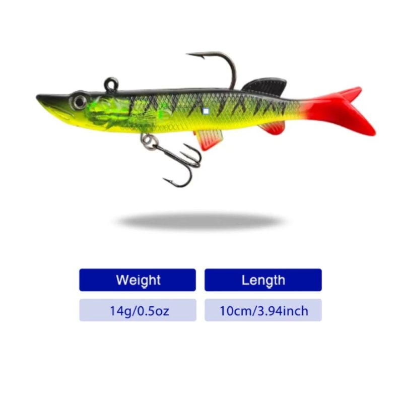 Silikona māneklis ar džiga galviņu AsaTsuri T-Tail 3D Firetiger 9 cm, 15g