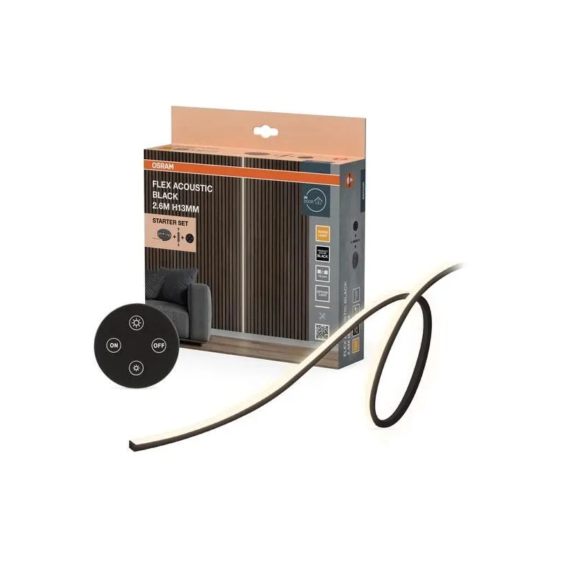 Led loksne akustiska melna 29w 2.6m 13mm