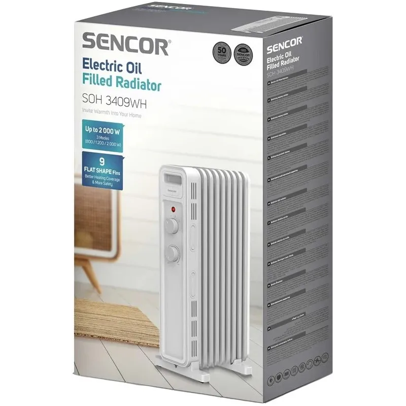 Radiators eļļas soh 3409wh sencor