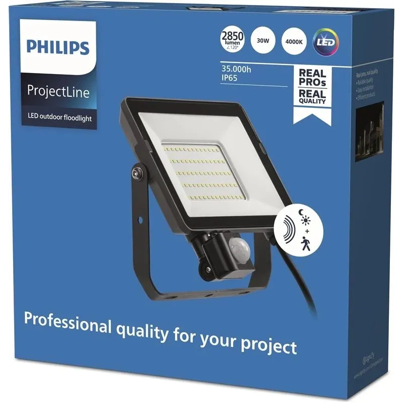 Prožektorius led su judesio davikliu 30w 4000k 2850lm ip65