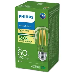 Spuldze Philips LED. A60. E27. 4W. 840LM. 2700K CL