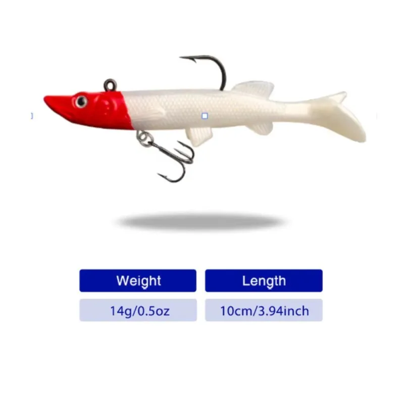 Silikoninis masalas su Jig galvute AsaTsuri T-Tail 3D RedHead 9 cm, 15g