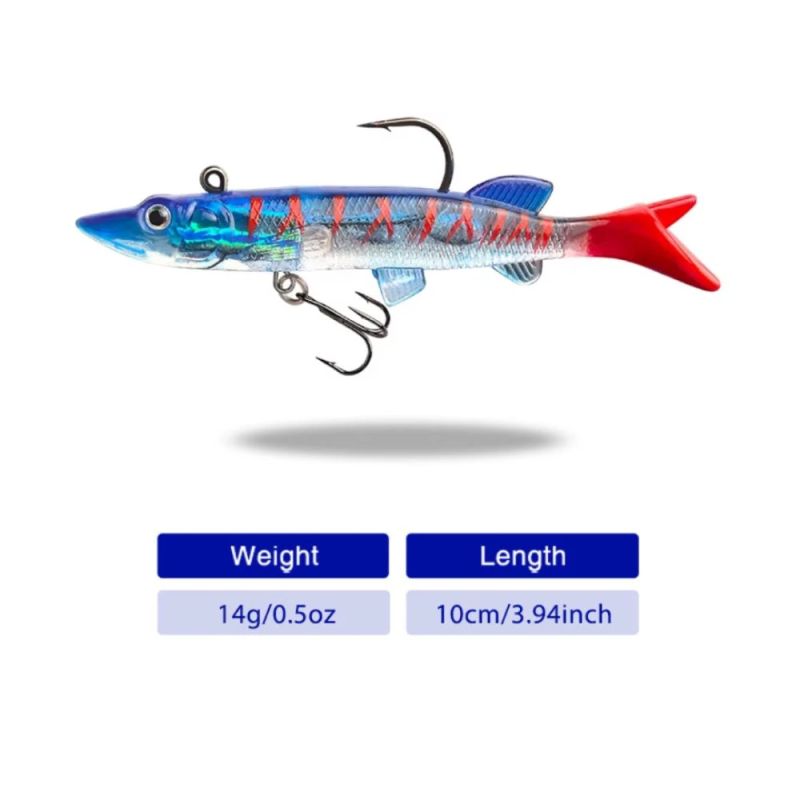 Silikona māneklis ar džiga galviņu AsaTsuri T-Tail 3D BlueTiger 9 cm, 15g