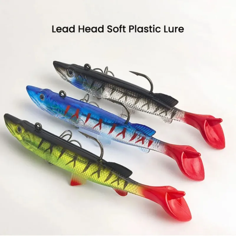 Silikoonist peibutis jigipeaga AsaTsuri T-Tail 3D BlueTiger 10 cm, 14g.