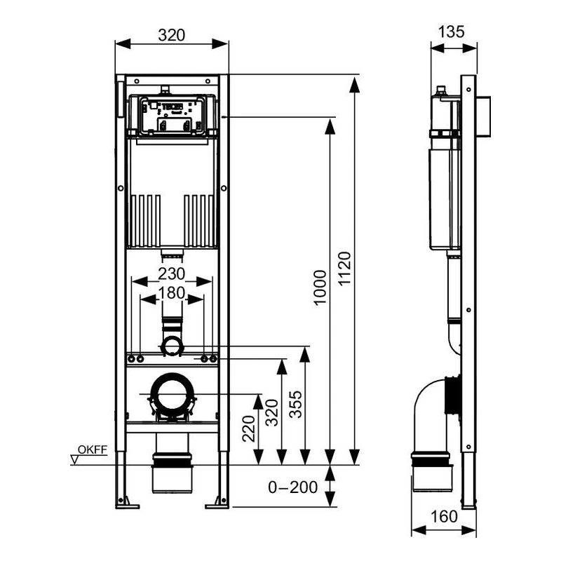 Rāmis zem.tualetes poda tece base 320mm