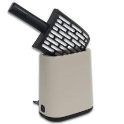 Scoop with holder garb bag biala