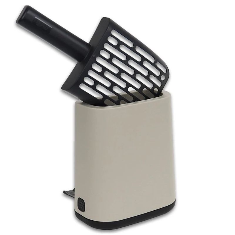 Scoop with holder garb bag biala