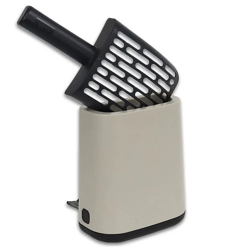 Scoop with holder garb bag biala