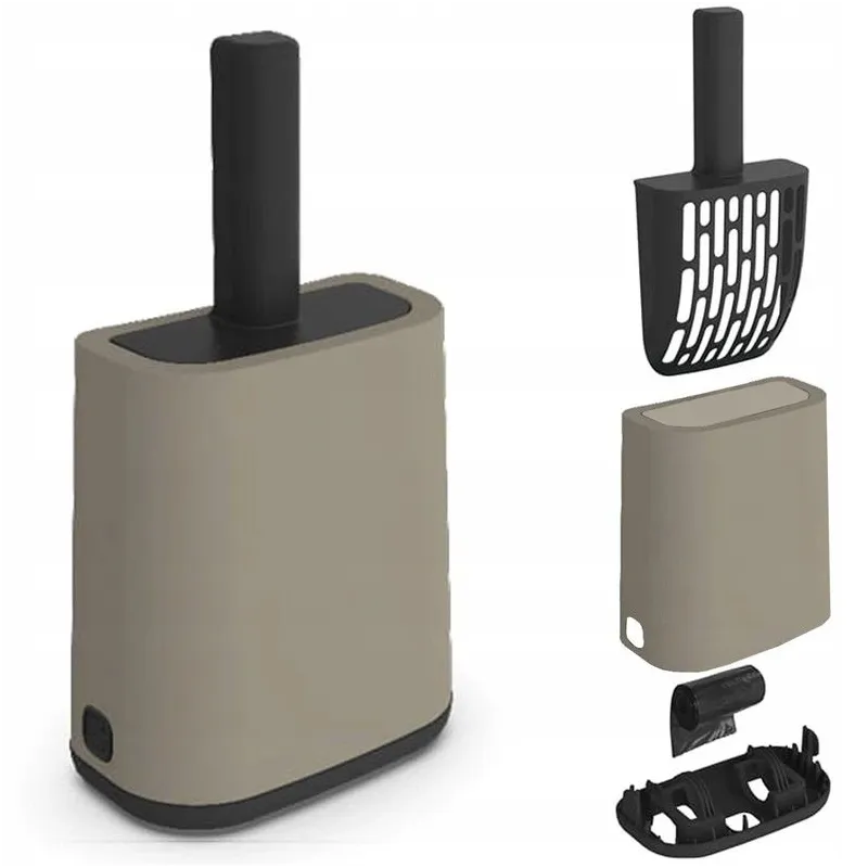 Scoop with holder garb bag biala