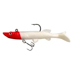 Силиконовая приманка с джиг-головкой AsaTsuri T-Tail 3D RedHead 12 см, 23 г