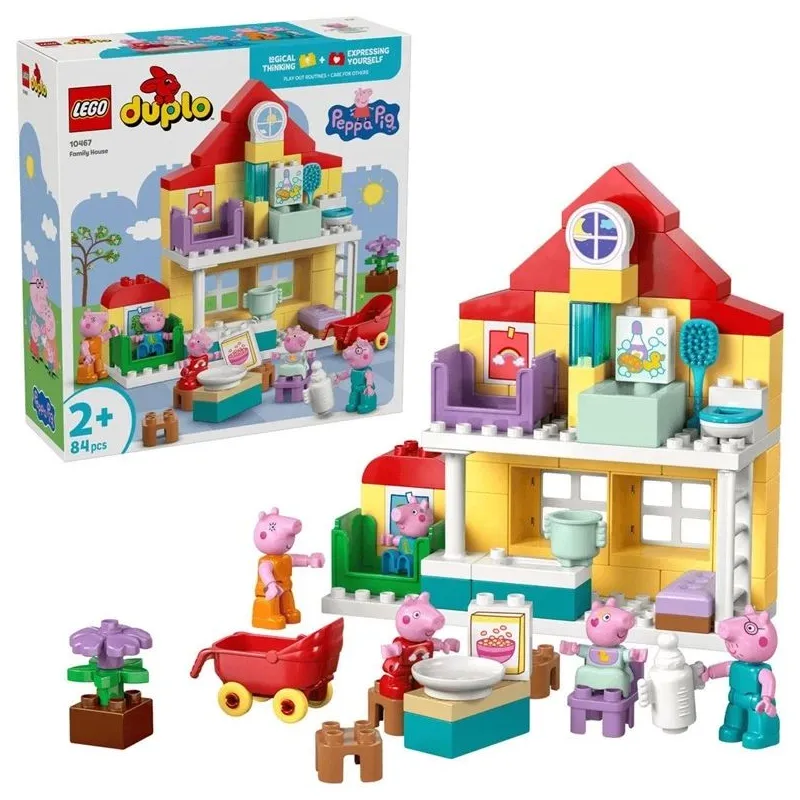 LEGO DUPLO Peppa Pig Ģimenes mājas konstruktors 10467. 84gab