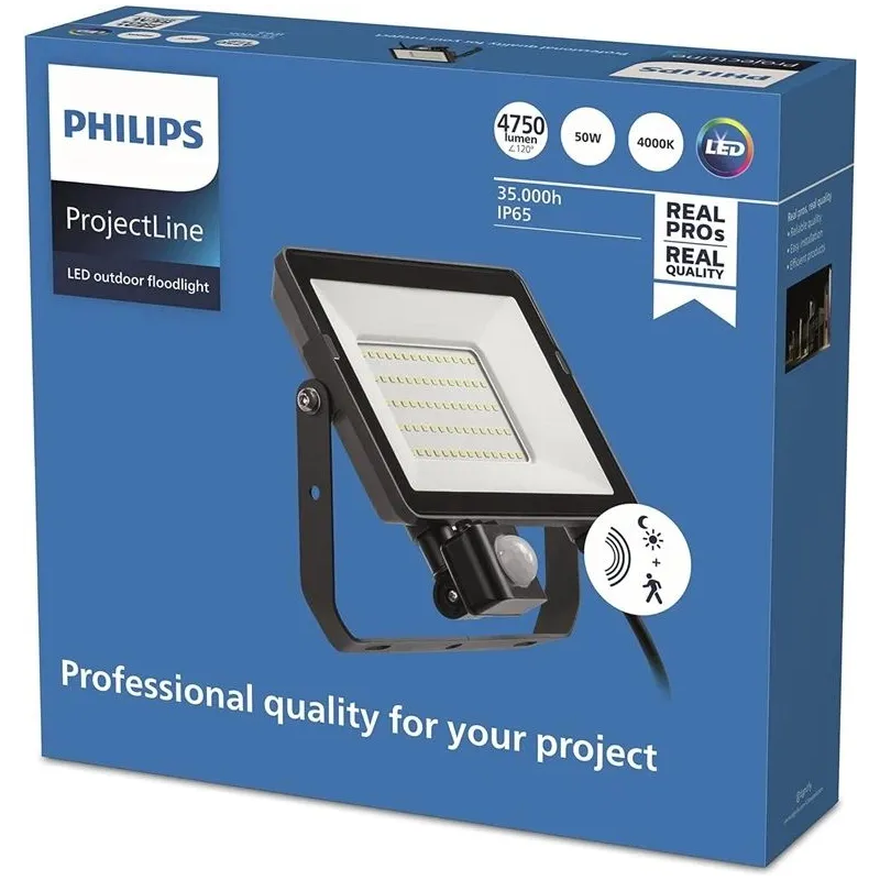 Prožektorius led su judesio davikliu 50w 4000k 4750lm ip65
