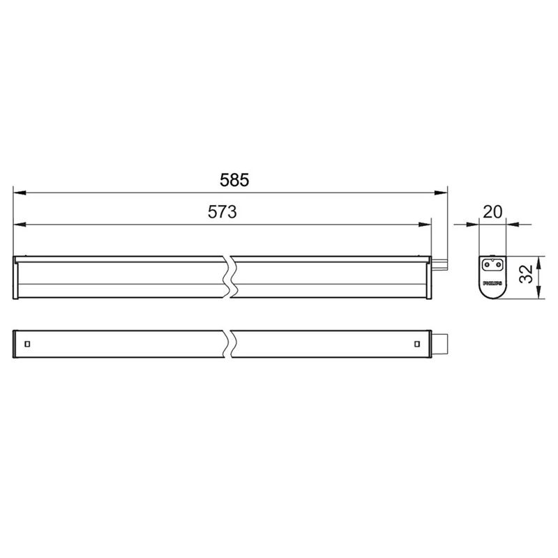 Luminaire 6.5w 3000-6500k 600lm 60cm