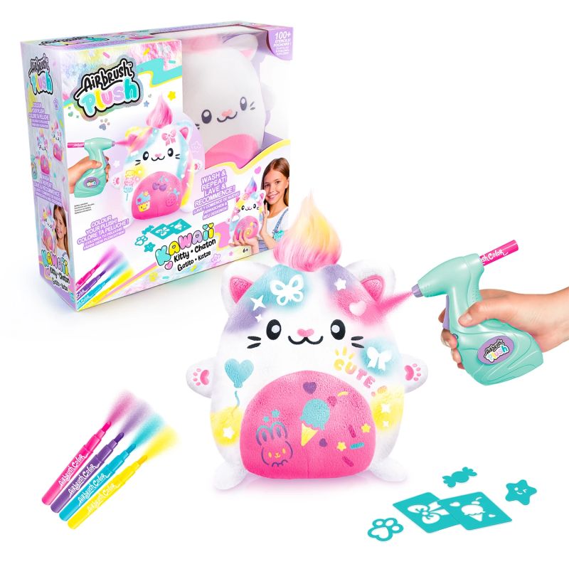 AIRBRUSH PLUSH игровой набор мягкая игрушка с аэрографом Kawaii Kitty, 25 см