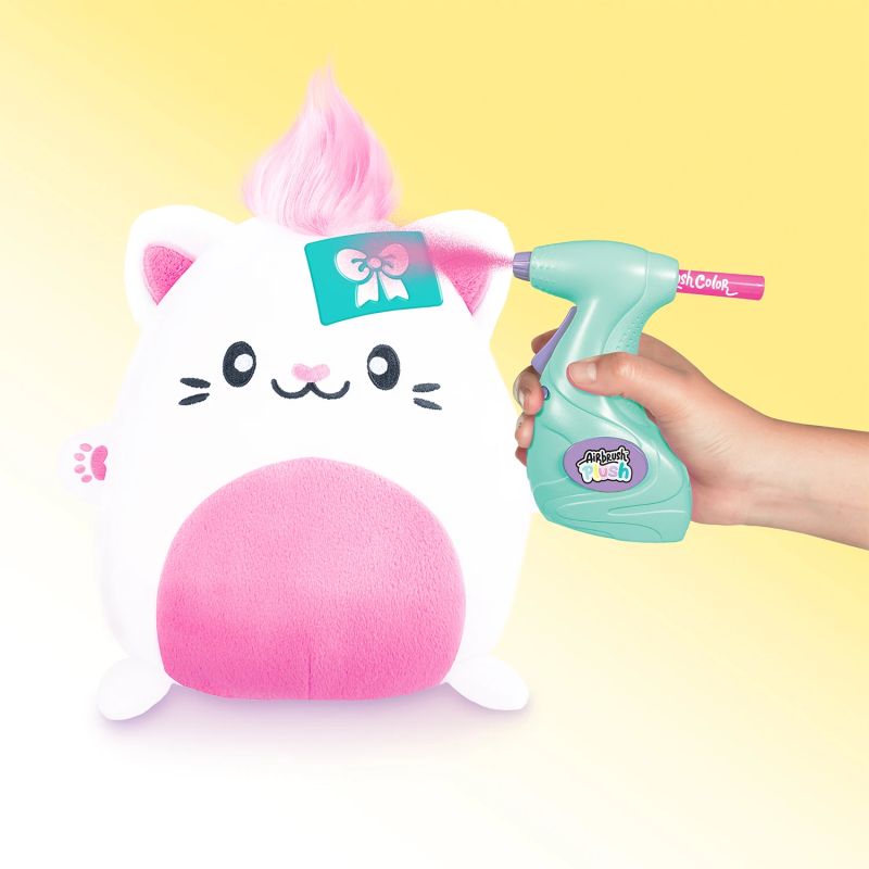 AIRBRUSH PLUSH Plīša DIY komplekts Kawaii Kitty ar aerogrāfu, 25 cm