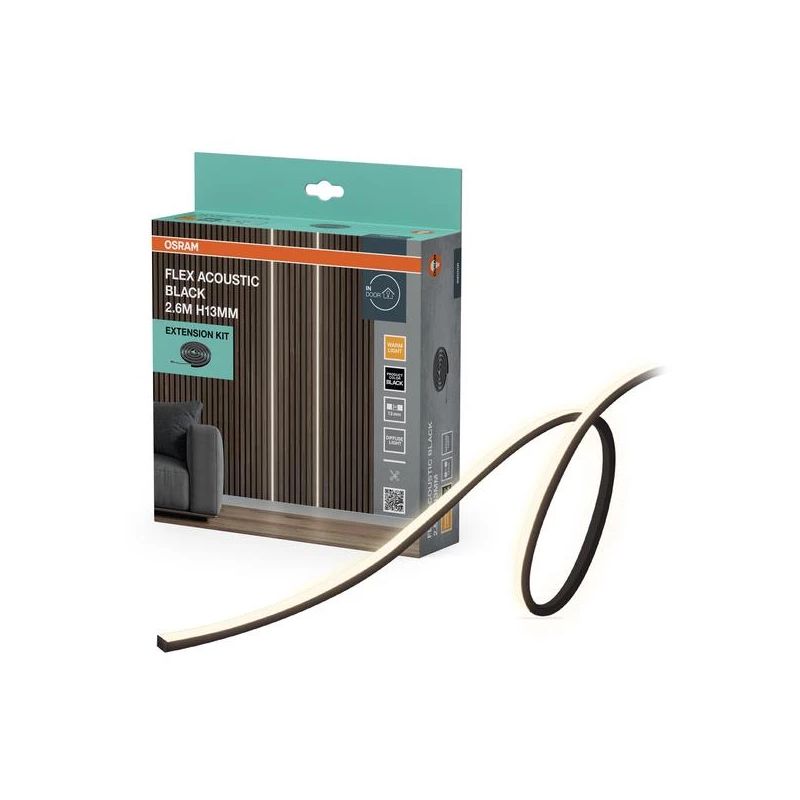 Led loksne akustiska melna 24w 2.6m 13mm