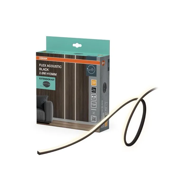 Led loksne akustiska melna 24w 2.6m 13mm