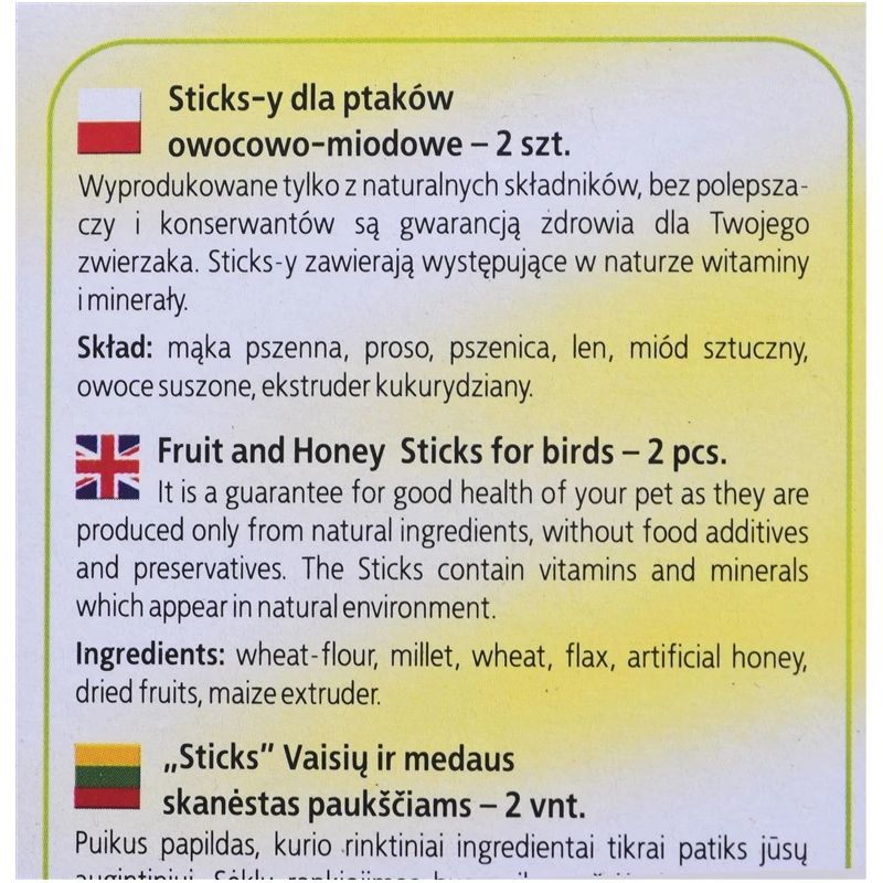 Linnutoit Megan puuviljade ja meega, 2 tk