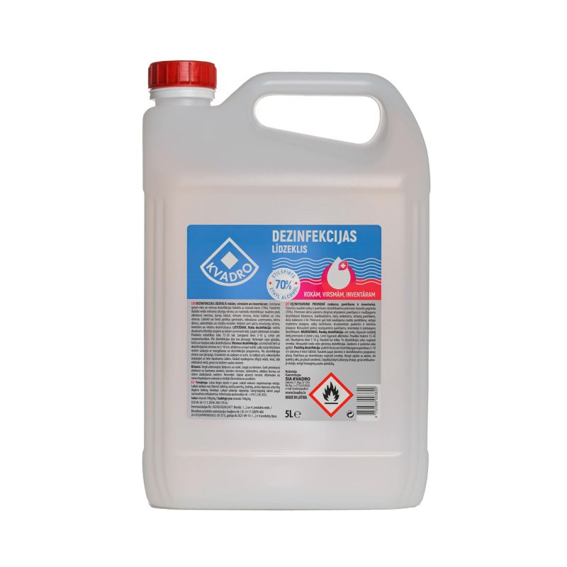 DISINFECTANT for hands, surfaces, equipment, ethanol 70%, 5L