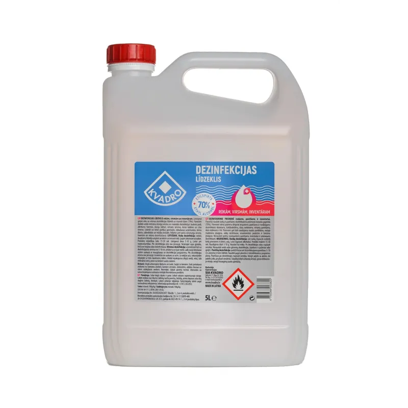 DEZINFEKCIJAS LĪDZEKLIS rokām, virsmām, inventāram ,etanols 70%,, 5L