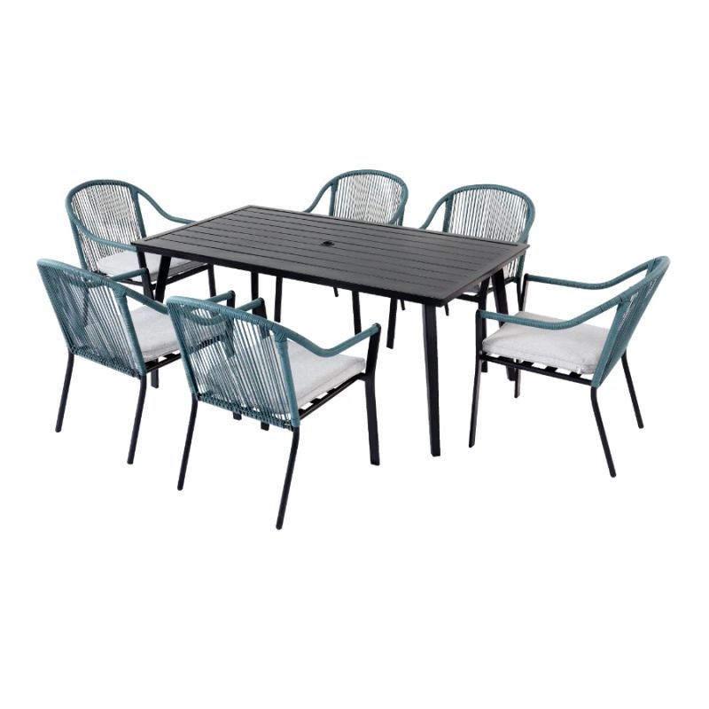 Dārza komplekts, galds ar 6 krēsliem