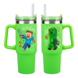 Paladone Minecraft Green 900ml Insulated Cup and Straw