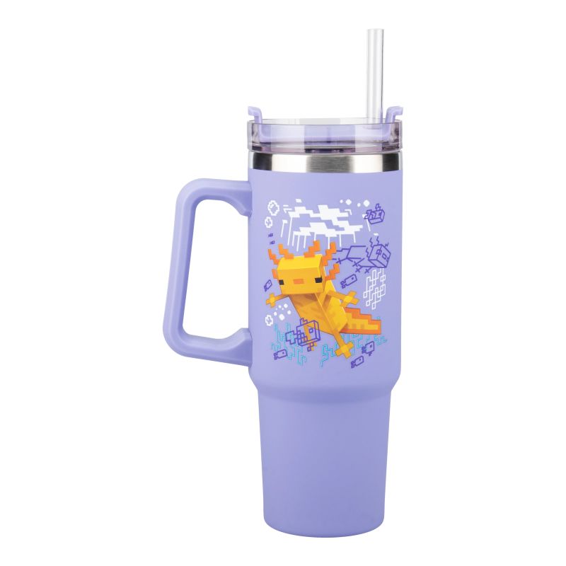 Paladone Minecraft Purple 900 ml Insulated Cup with Straw