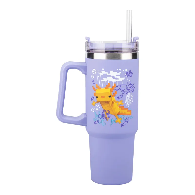 Paladone Minecraft Purple 900 ml Insulated Cup with Straw