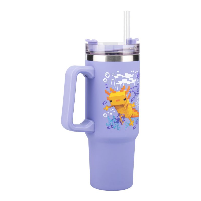 Paladone Minecraft Purple 900 ml Insulated Cup with Straw