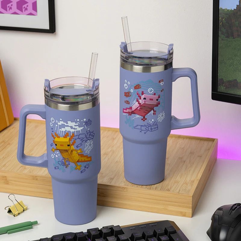 Paladone Minecraft Purple 900 ml Insulated Cup with Straw