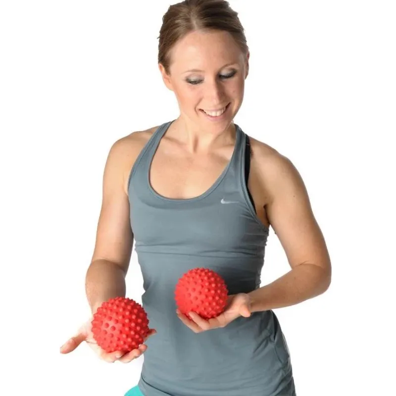 Tonkey Activa maza statīva masāžas bumba ar radzēm, 9 cm, sarkana