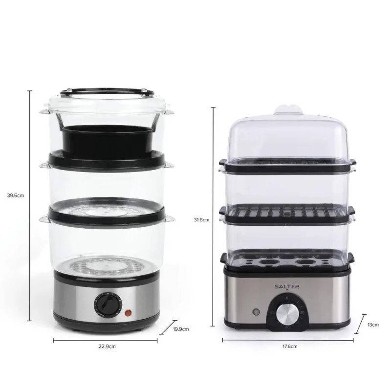 Salter EK5885VDE Compact 3-Tier Steamer