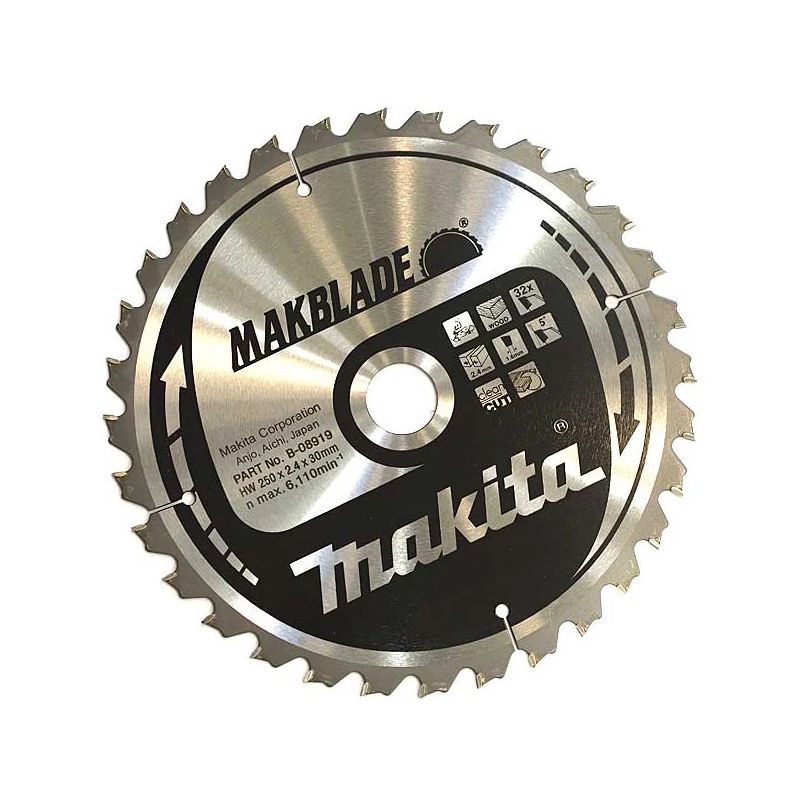 Zāģripa makita b-08919 250x30x2,4mm z32