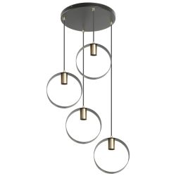 Griestu lampa, 4xE27, Max 40W, 220-240V, Melna