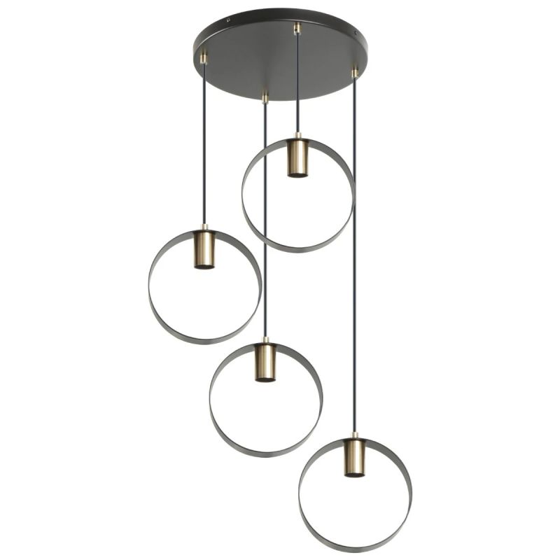 Griestu lampa, 4xE27, Max 40W, 220-240V, Melna