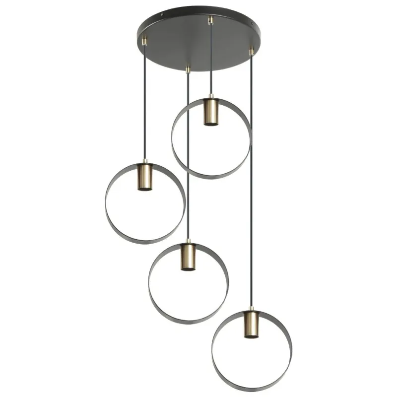 Griestu lampa, 4xE27, Max 40W, 220-240V, Melna