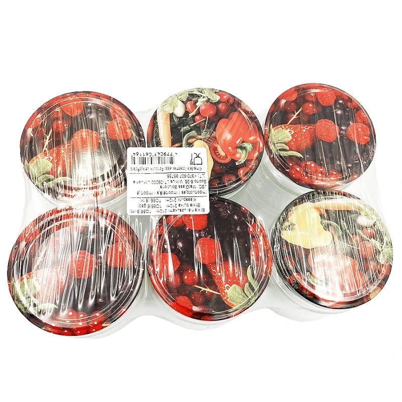 Burku kompl.ar vāciņiem 210ml 66mm 6gab.