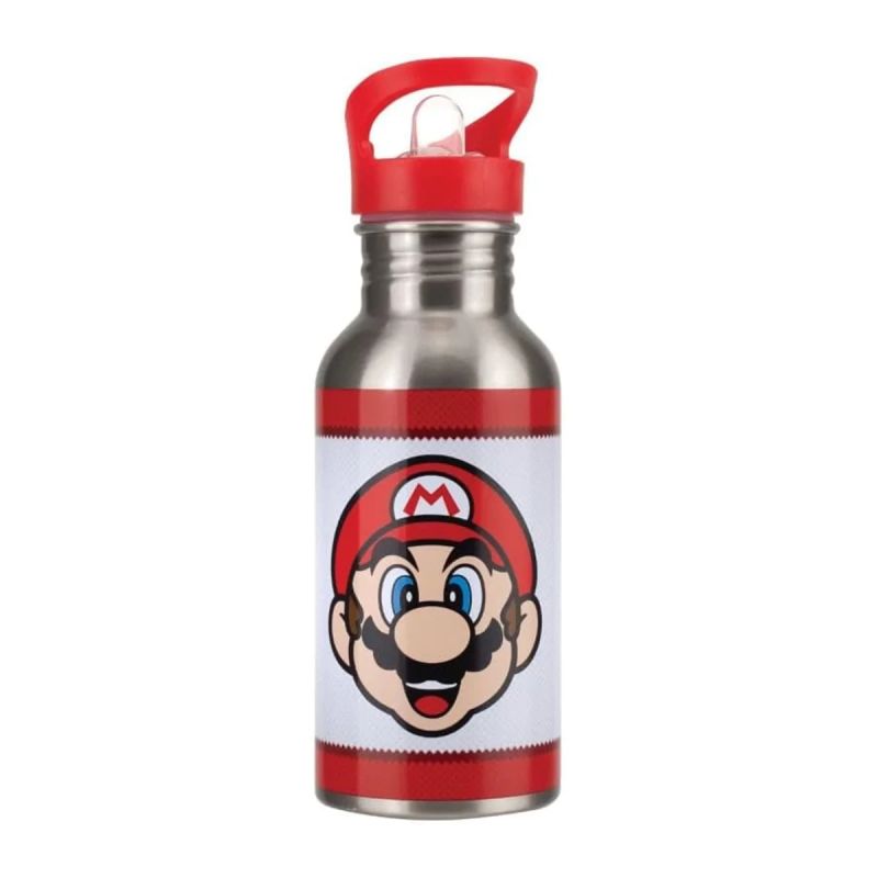 Paladone Super Mario Metal Water Bottle with Straw