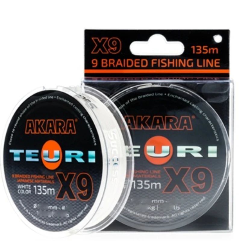 Pītā aukla Teuri X9 balta 135m, 0.12mm, 6kg