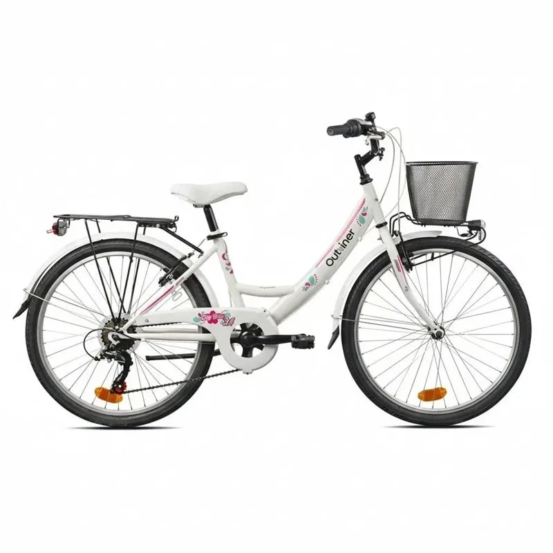 Velosipēds pilsētas Outliner. 24 . balta-rozā