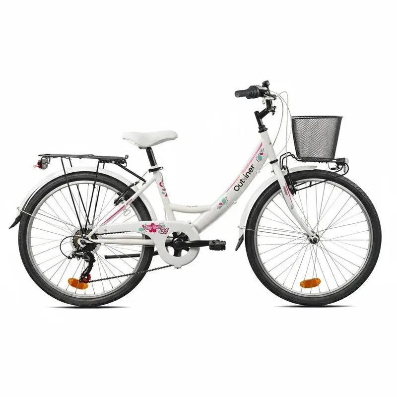 Velosipēds pilsētas Outliner. 24 . balta-rozā