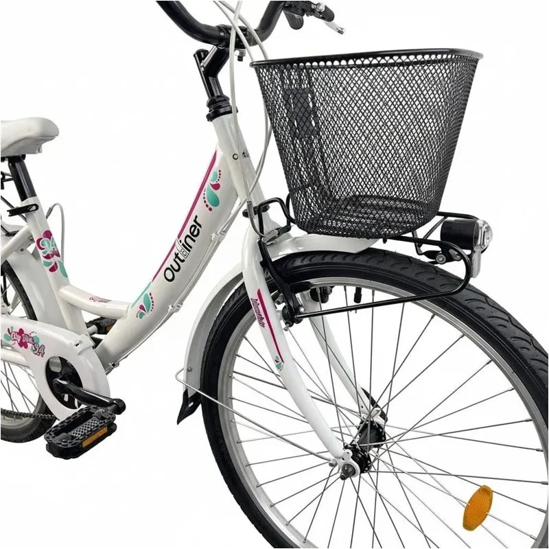 Velosipēds pilsētas Outliner. 24 . balta-rozā