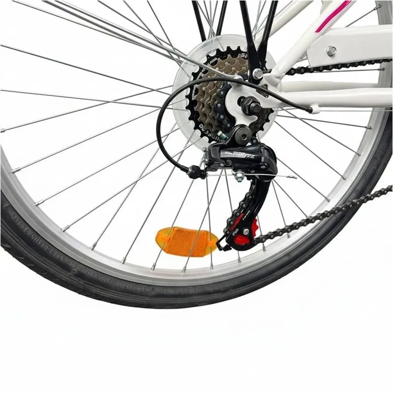 Velosipēds pilsētas Outliner. 24 . balta-rozā