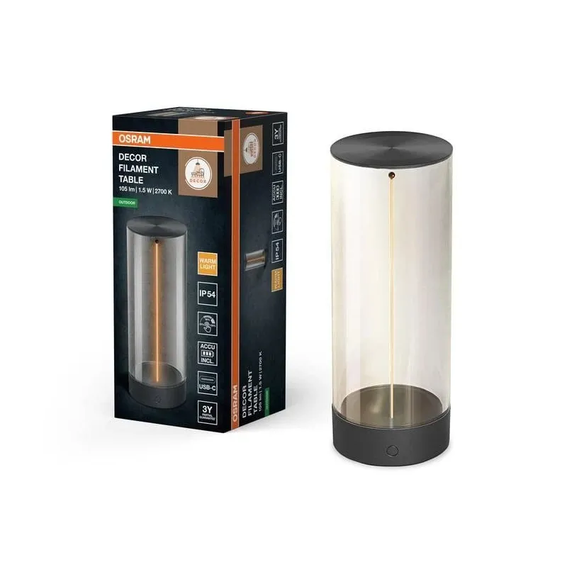 ENDURA STYLE DEC āra filamenta galda lampa USB 1.2W IP54