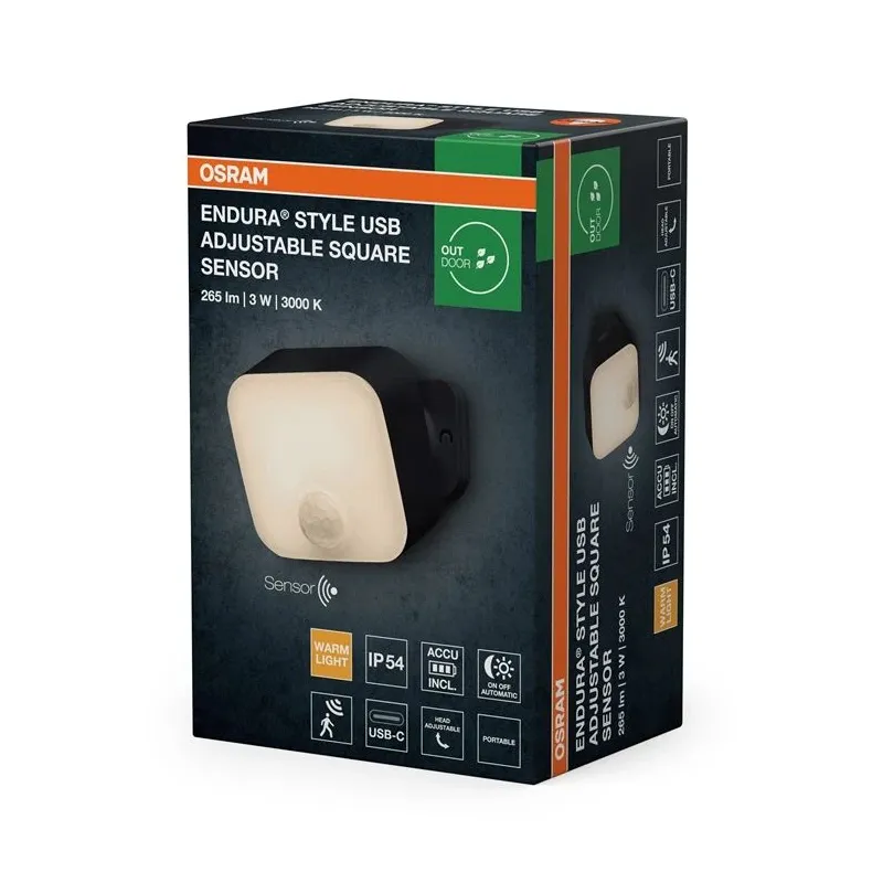 Āra LED gaismeklis Endura 3W 3K 265lm IP54 Sensors