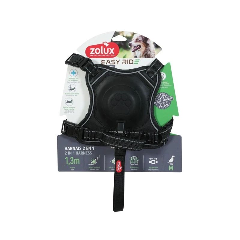 Suspenders with leash m black