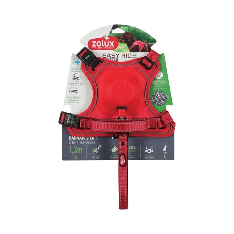 Suspenders with leash l red