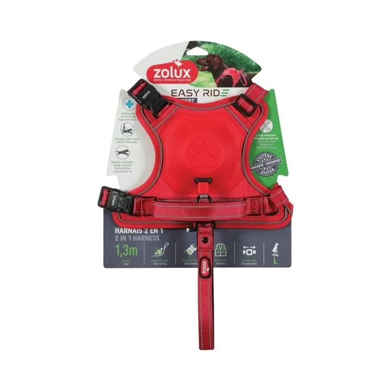 Automātiskā pavada Zolux. sarkana. 1.3 m